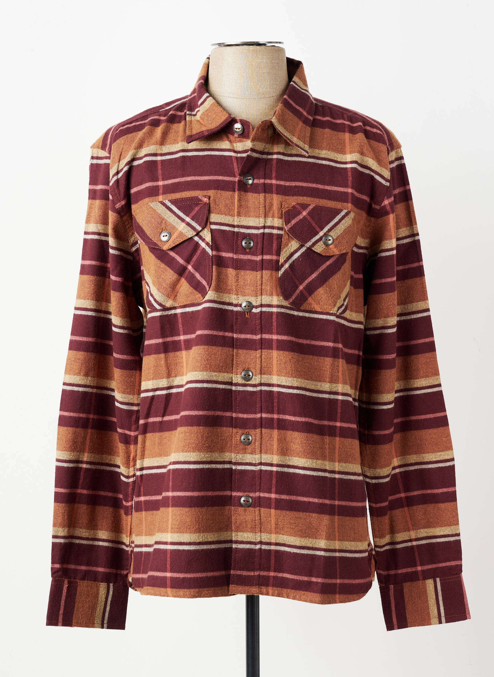 Chemise manches longues imprimé fantaisie marron IRON AND RESIN homme