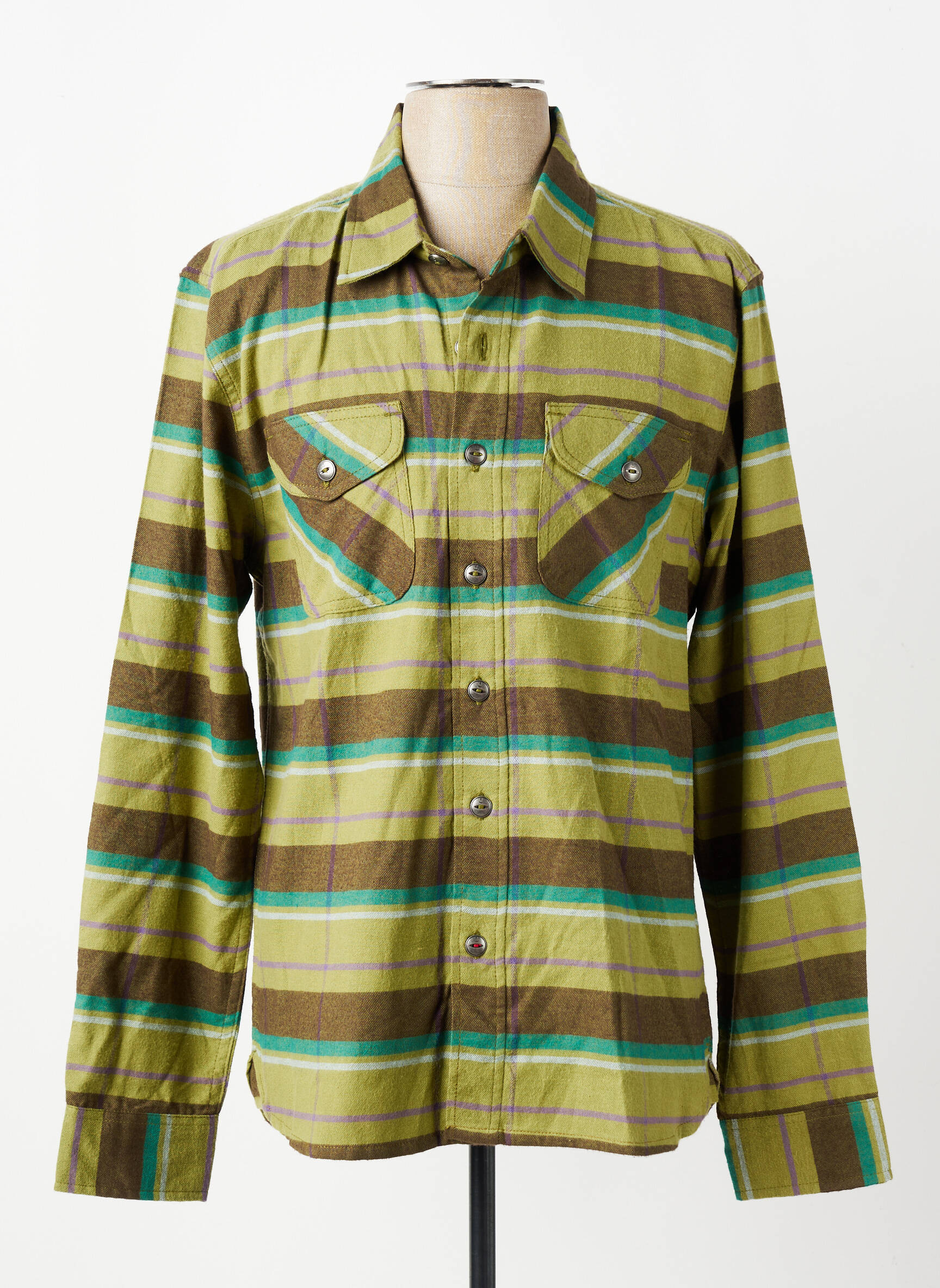 Chemise manches longues imprimé fantaisie vert IRON AND RESIN homme