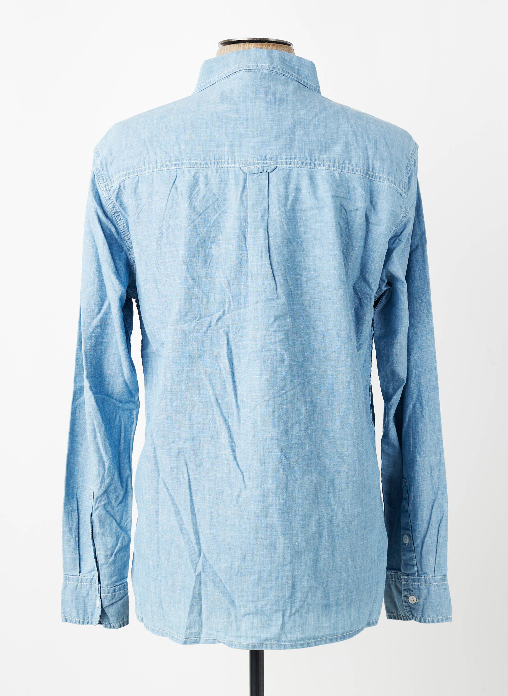 Chemise manches longues coupe droite bleu IRON AND RESIN homme