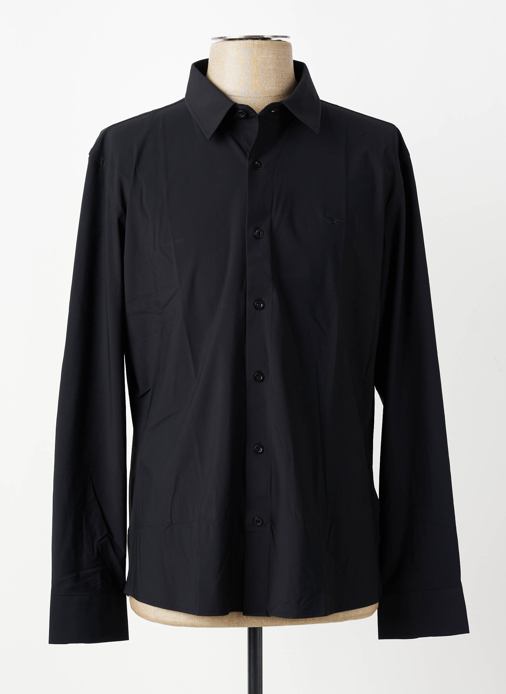 Chemise manches longues coupe droite noir DAYTONA homme