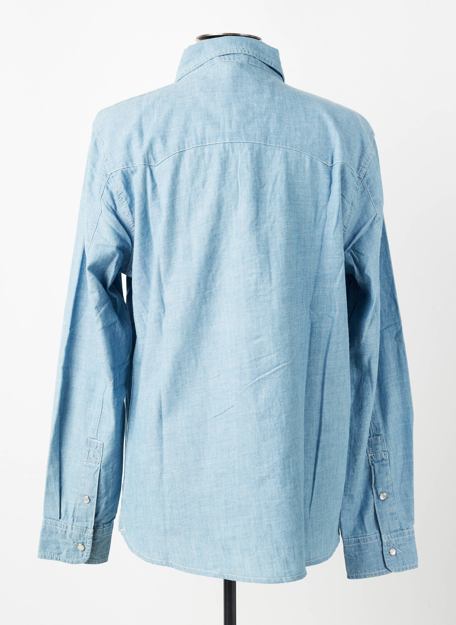 Chemise manches longues coupe droite bleu IRON AND RESIN homme