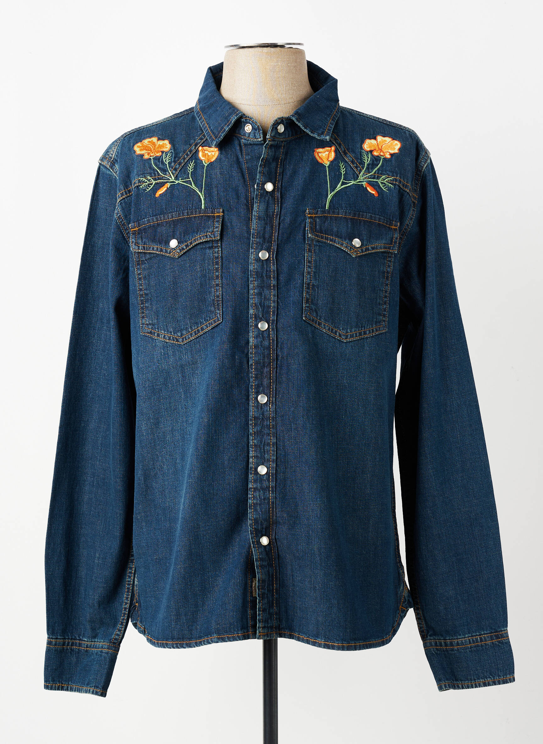 Chemise manches longues coupe droite bleu IRON AND RESIN homme