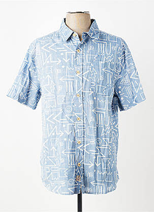 Chemise manches courtes poches bleu IRON AND RESIN homme