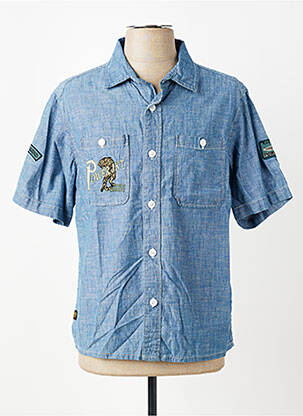 Chemise manches courtes poches bleu DAYTONA homme