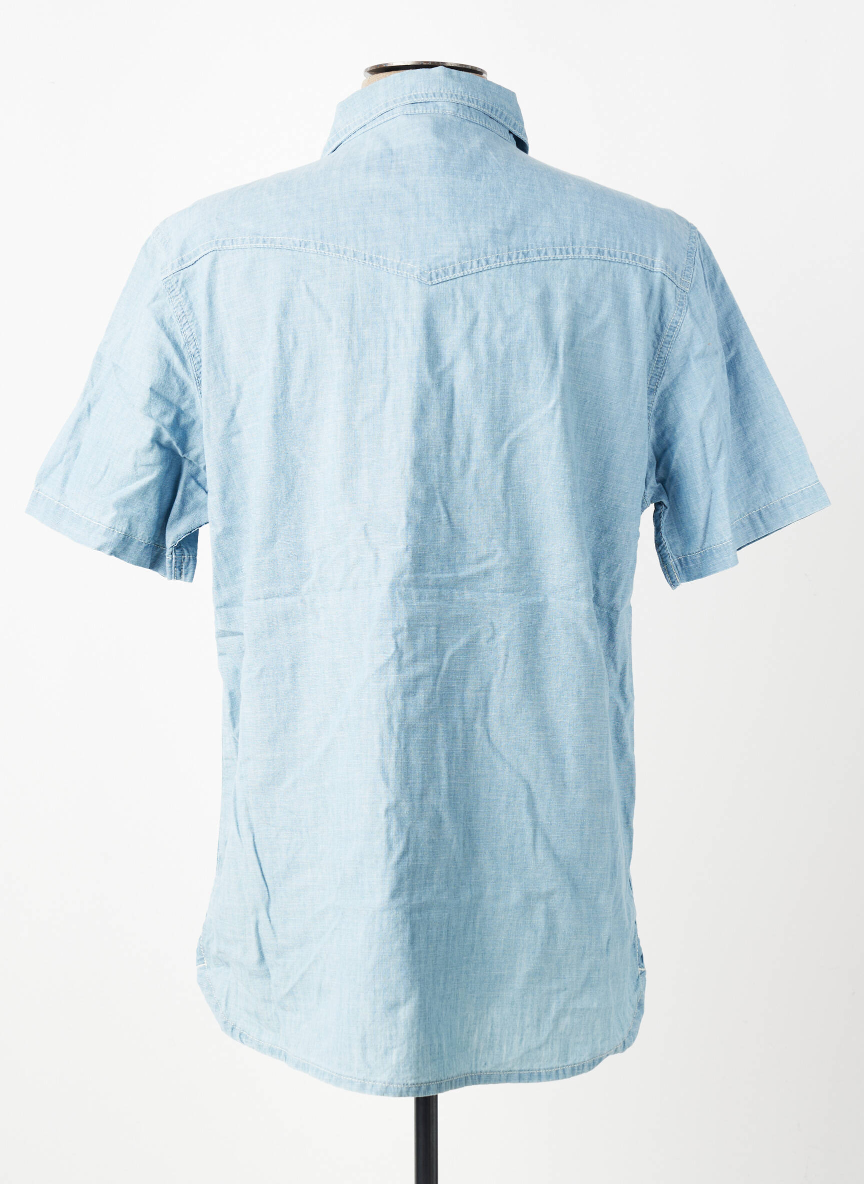 Chemise manches courtes poches bleu IRON AND RESIN homme
