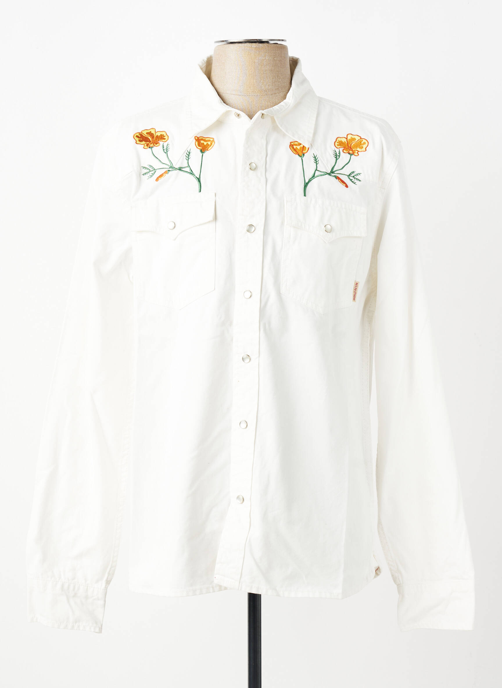 Chemise manches longues poches beige IRON AND RESIN homme