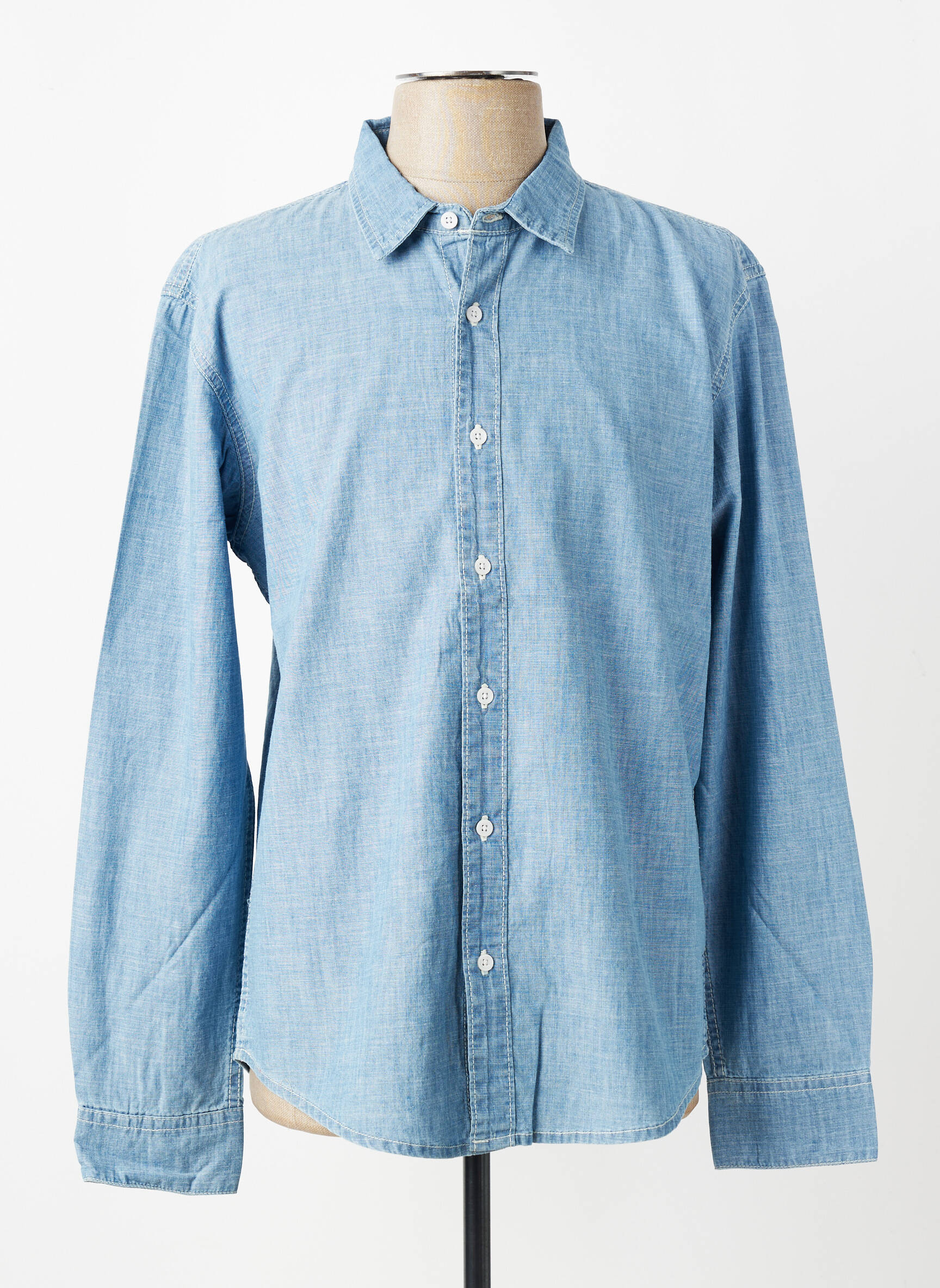 Chemise manches longues coupe cintrée bleu DAYTONA homme