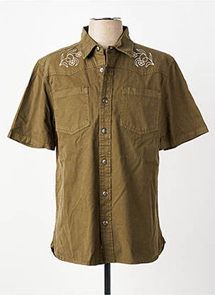 Chemise manches courtes imprimé fantaisie vert IRON AND RESIN homme