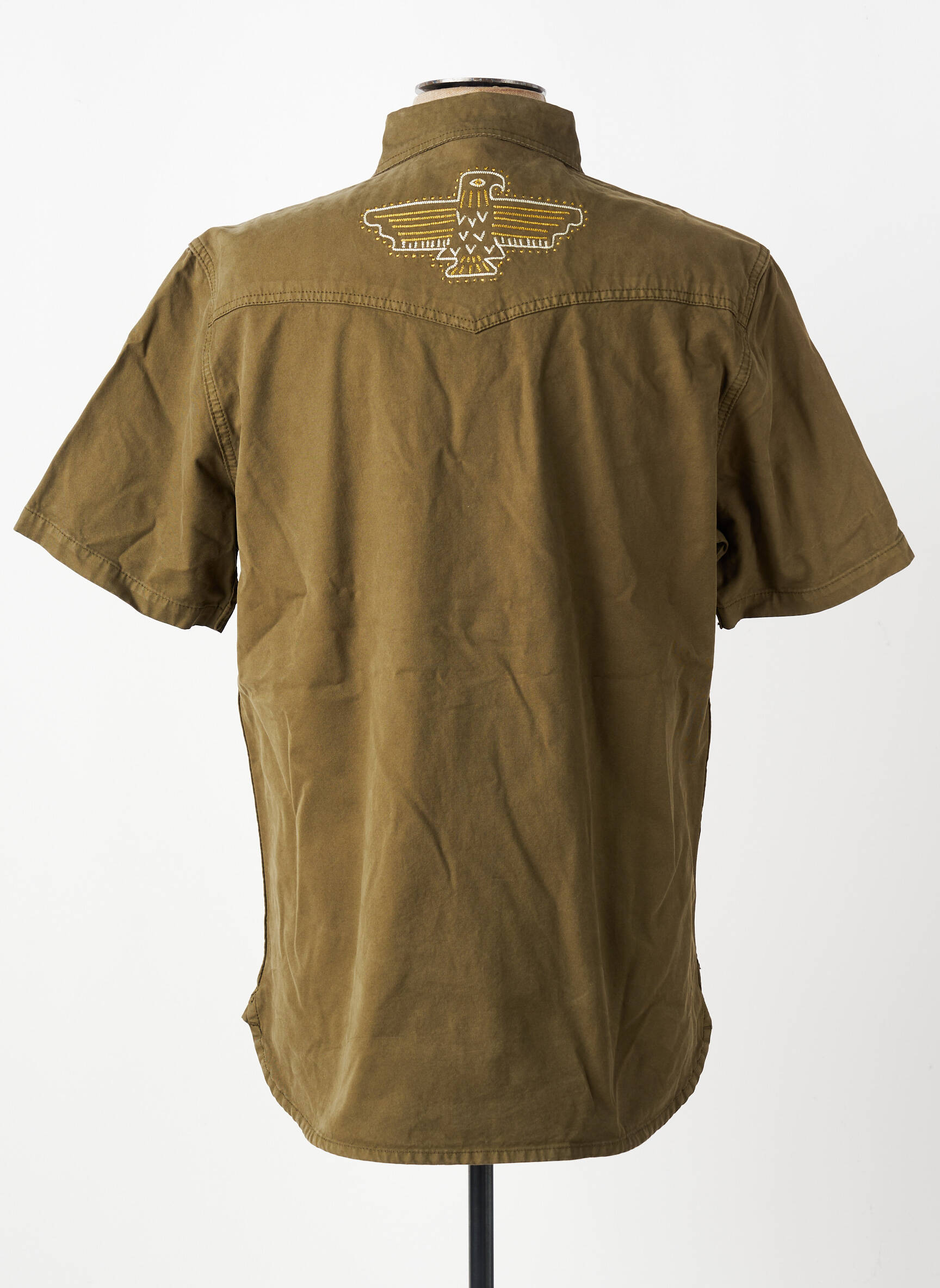 Chemise manches courtes imprimé fantaisie vert IRON AND RESIN homme