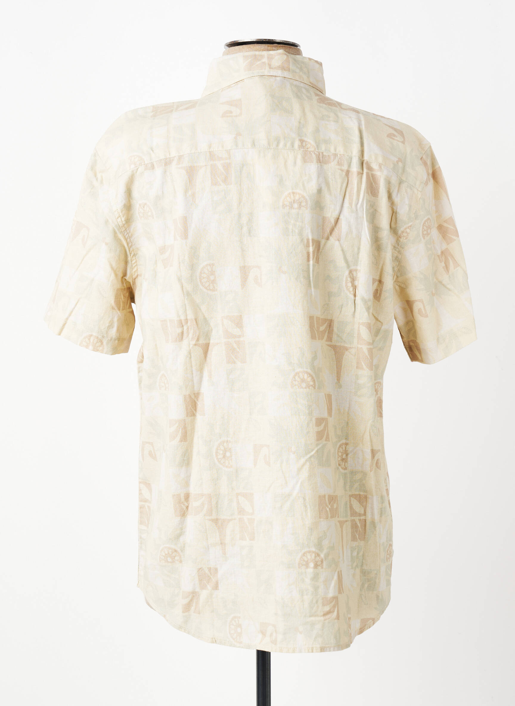 Chemise manches courtes imprimé fantaisie beige IRON AND RESIN homme