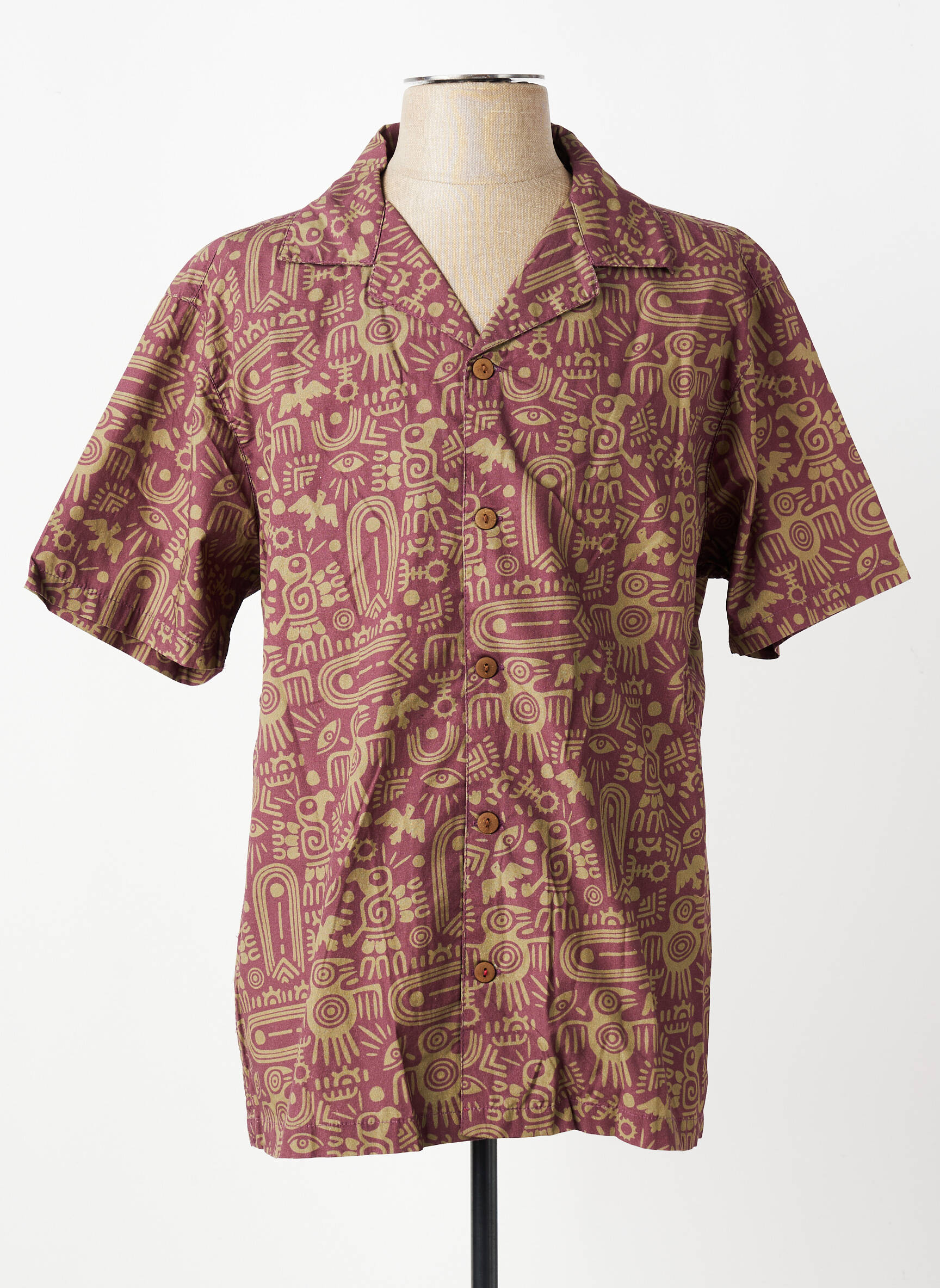 Chemise manches courtes imprimé fantaisie violet IRON AND RESIN homme