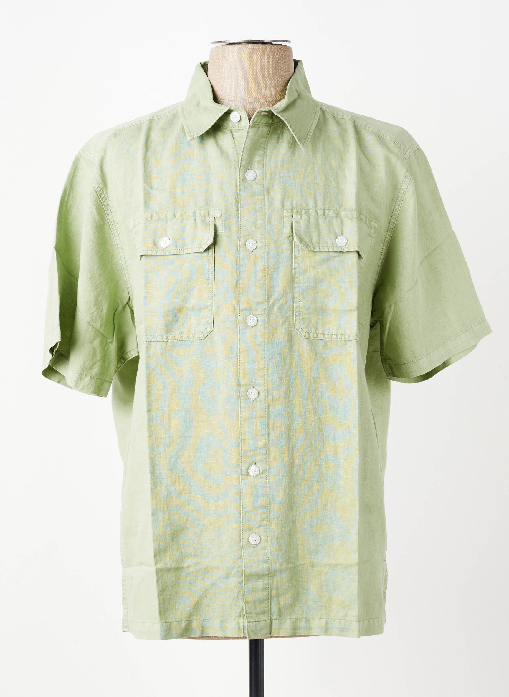 Chemise manches courtes coupe droite vert DAYTONA homme