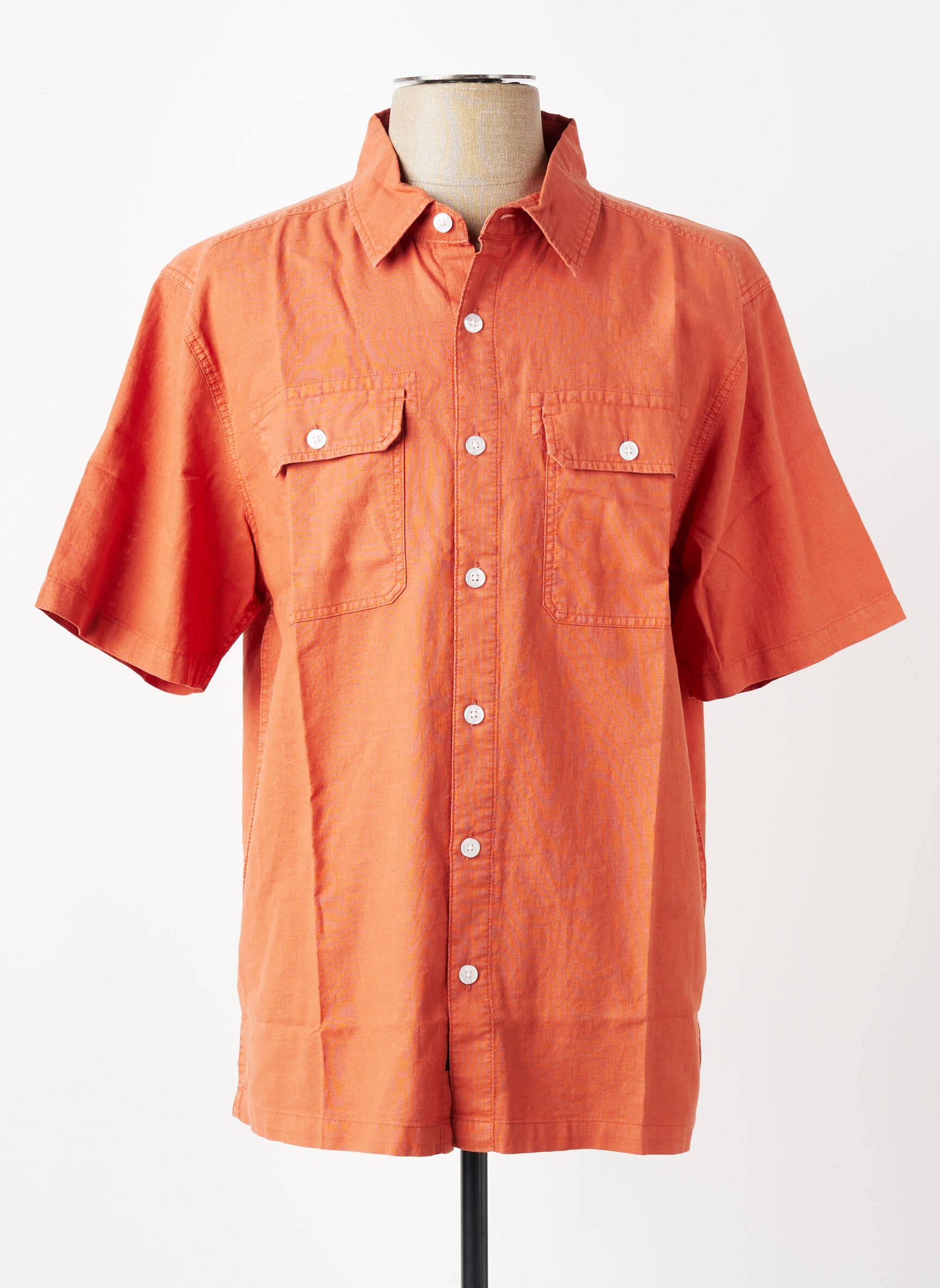 Chemise manches courtes coupe droite orange DAYTONA homme