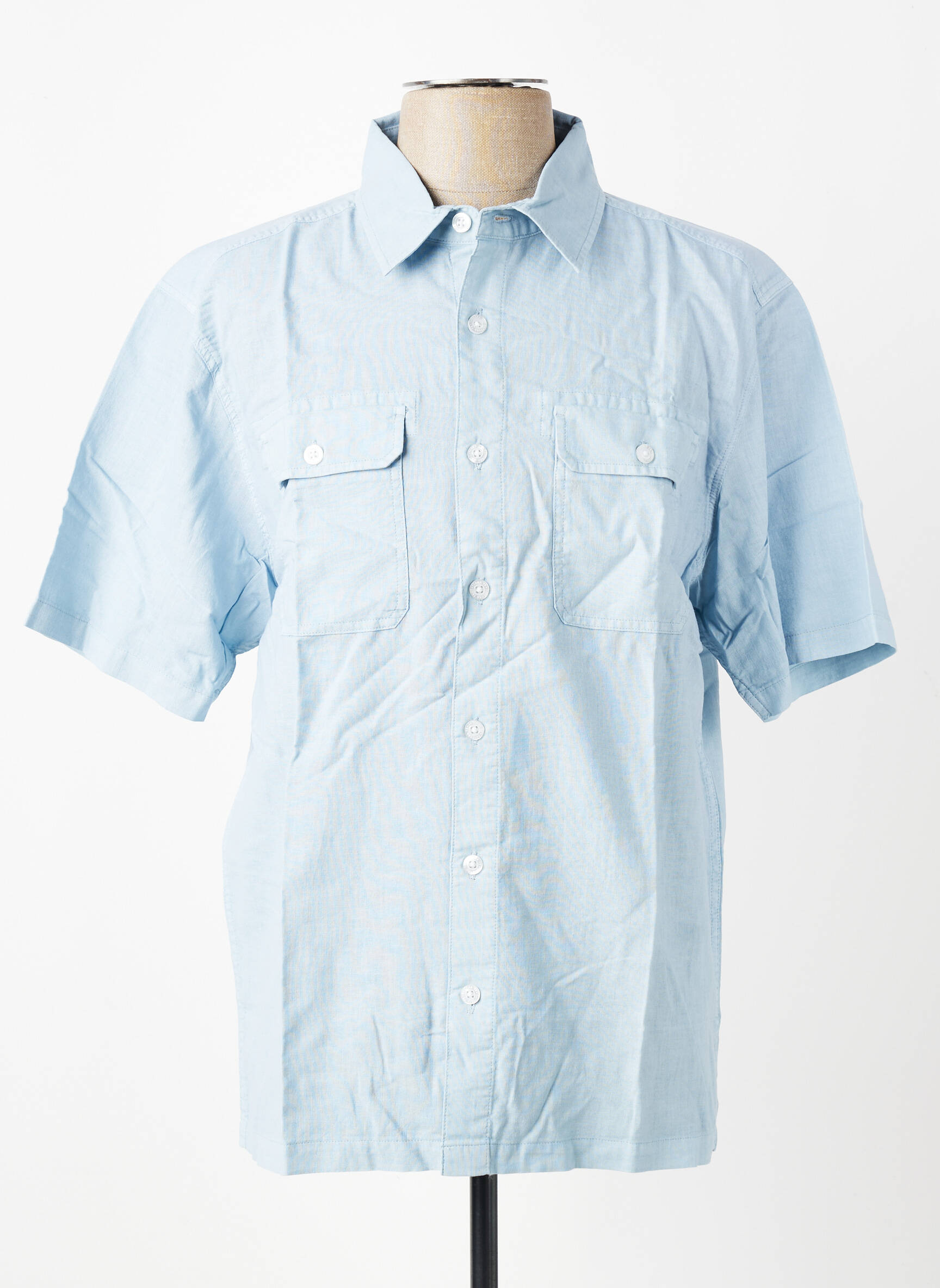 Chemise manches courtes coupe droite bleu DAYTONA homme