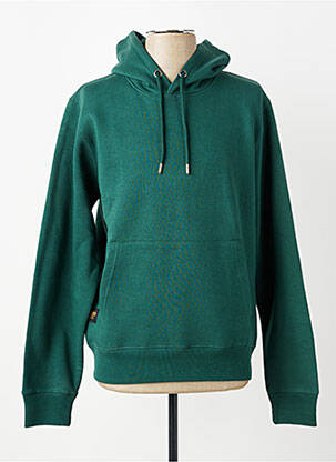 Sweat-shirt à capuche poches manches longues vert DAYTONA homme