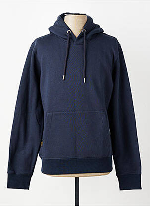 Sweat-shirt à capuche poches manches longues bleu DAYTONA homme