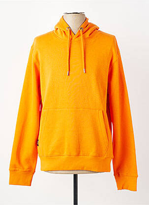 Sweat-shirt à capuche poches manches longues orange DAYTONA homme