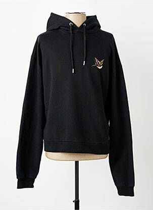 Sweat-shirt à capuche tissage jersey manches longues noir IRON AND RESIN homme