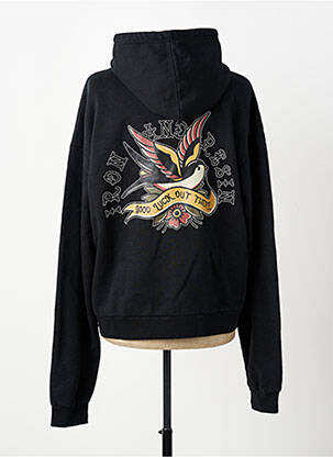 Sweat-shirt à capuche tissage jersey manches longues noir IRON AND RESIN homme