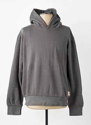 Sweat-shirt à capuche col rond manches longues gris IRON AND RESIN homme