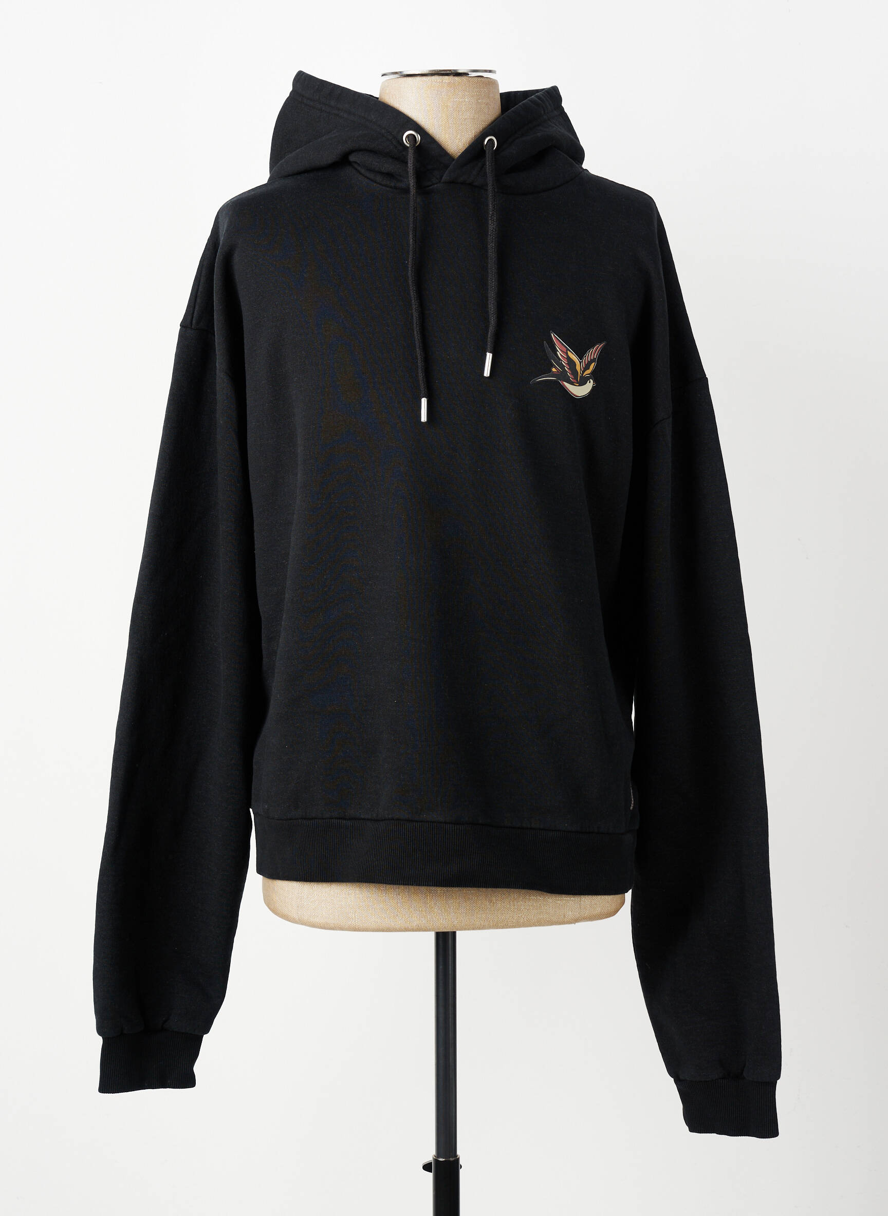Sweat-shirt à capuche tissage jersey manches longues noir IRON AND RESIN homme