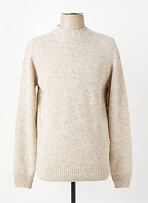 Pull col rond manches longues beige DAYTONA homme
