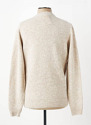 Pull col rond manches longues beige DAYTONA homme