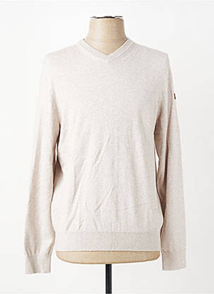 Pull col v manches longues beige DAYTONA homme