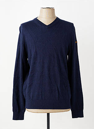 Pull col v manches longues bleu DAYTONA homme