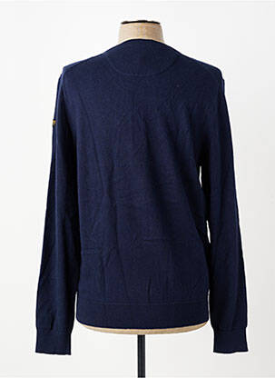 Pull col v manches longues bleu DAYTONA homme