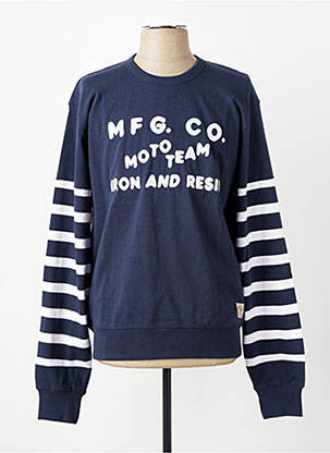 Sweat-shirt broderie manches longues bleu IRON AND RESIN homme