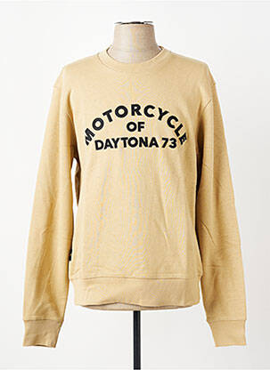 Sweat-shirt broderie manches longues beige DAYTONA homme
