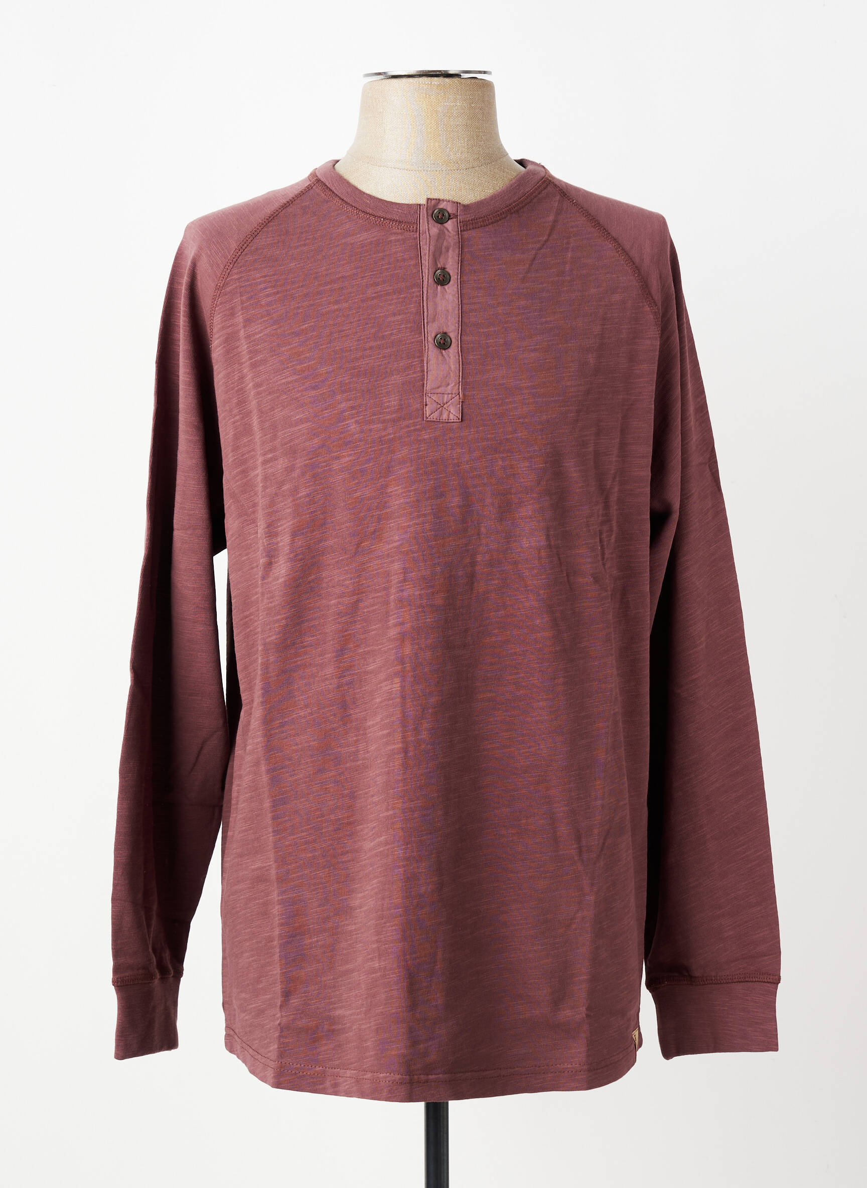 T-shirt coupe droite manches longues marron IRON AND RESIN homme