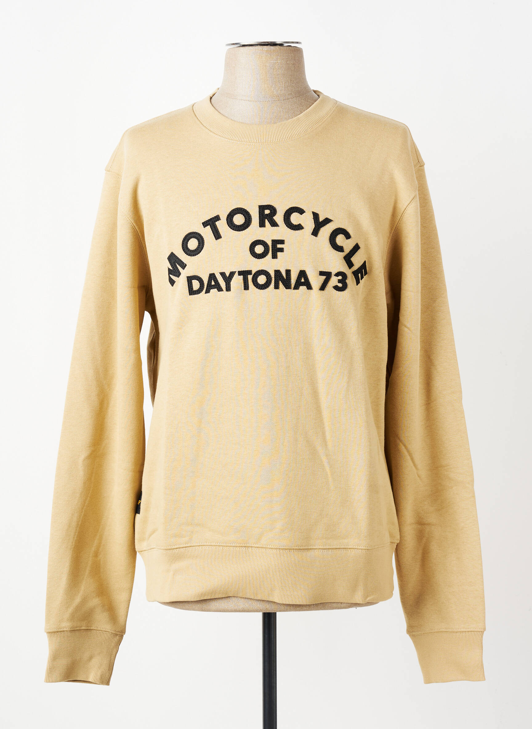 Sweat-shirt broderie manches longues beige DAYTONA homme