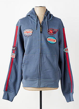 Veste casual coupe droite bleu DAYTONA homme