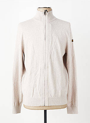 Gilet manches longues tissage chiné beige DAYTONA homme