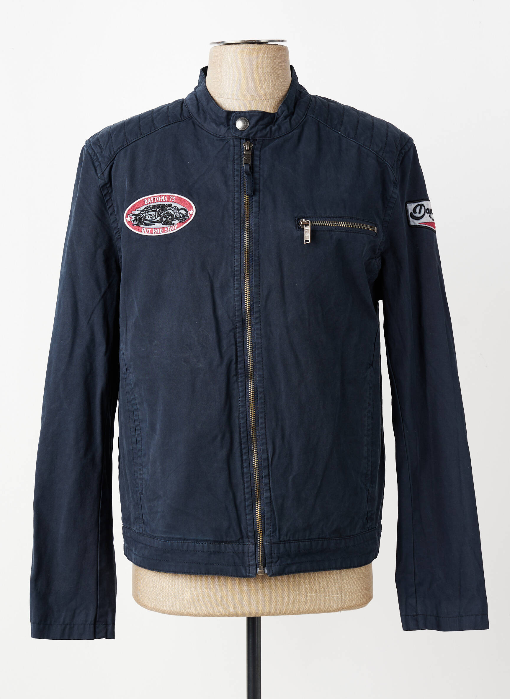 Veste casual fermeture boutonnée sur le devant bleu DAYTONA homme