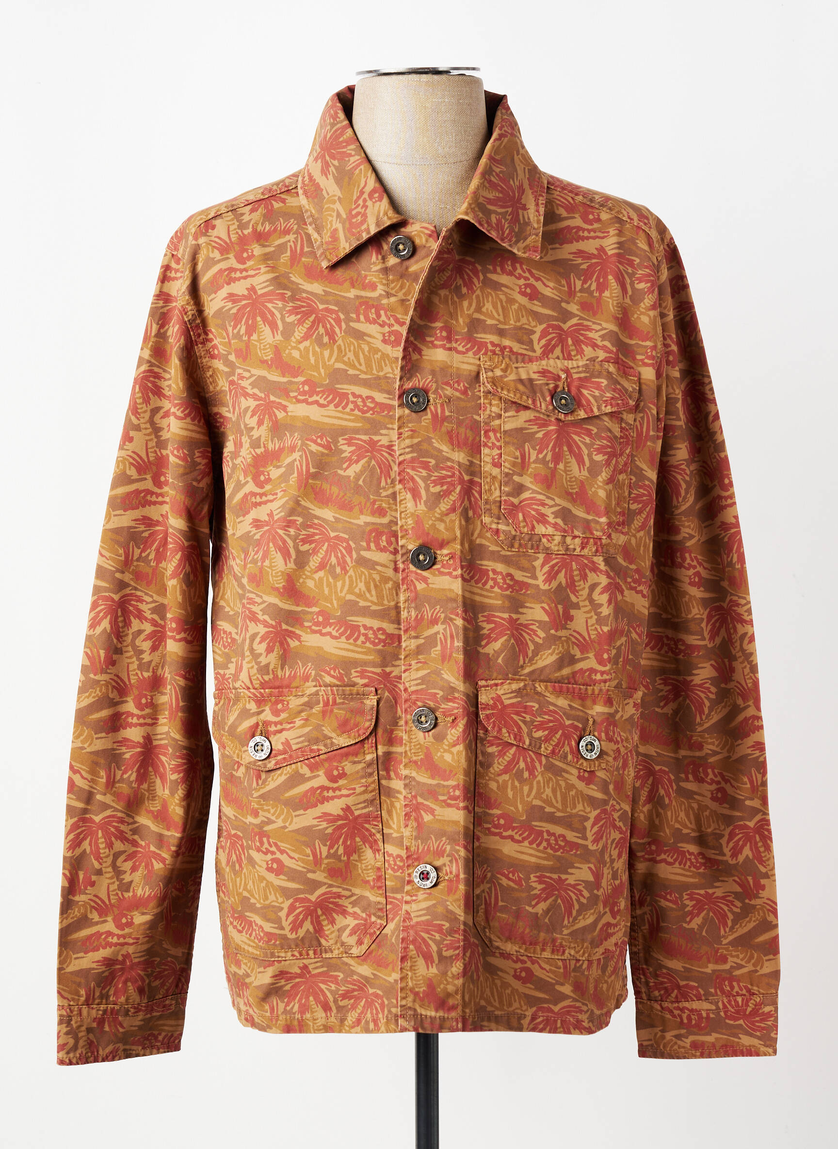 Veste casual fermeture boutonnée sur le devant orange IRON AND RESIN homme