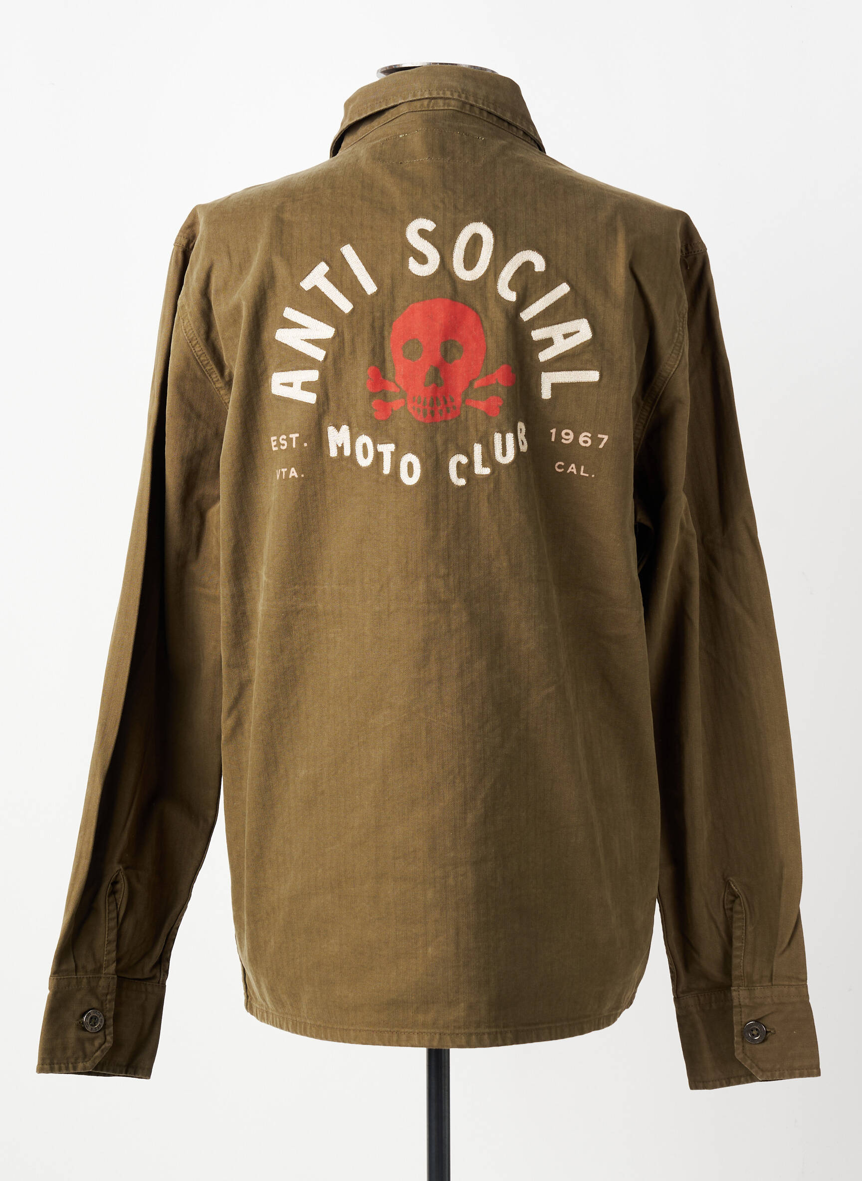Veste casual fermeture boutonnée sur le devant vert IRON AND RESIN homme