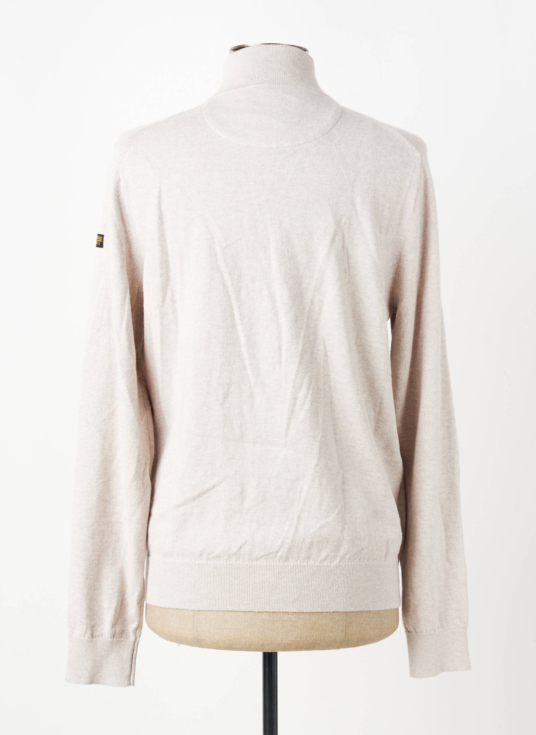 Gilet manches longues tissage chiné beige DAYTONA homme