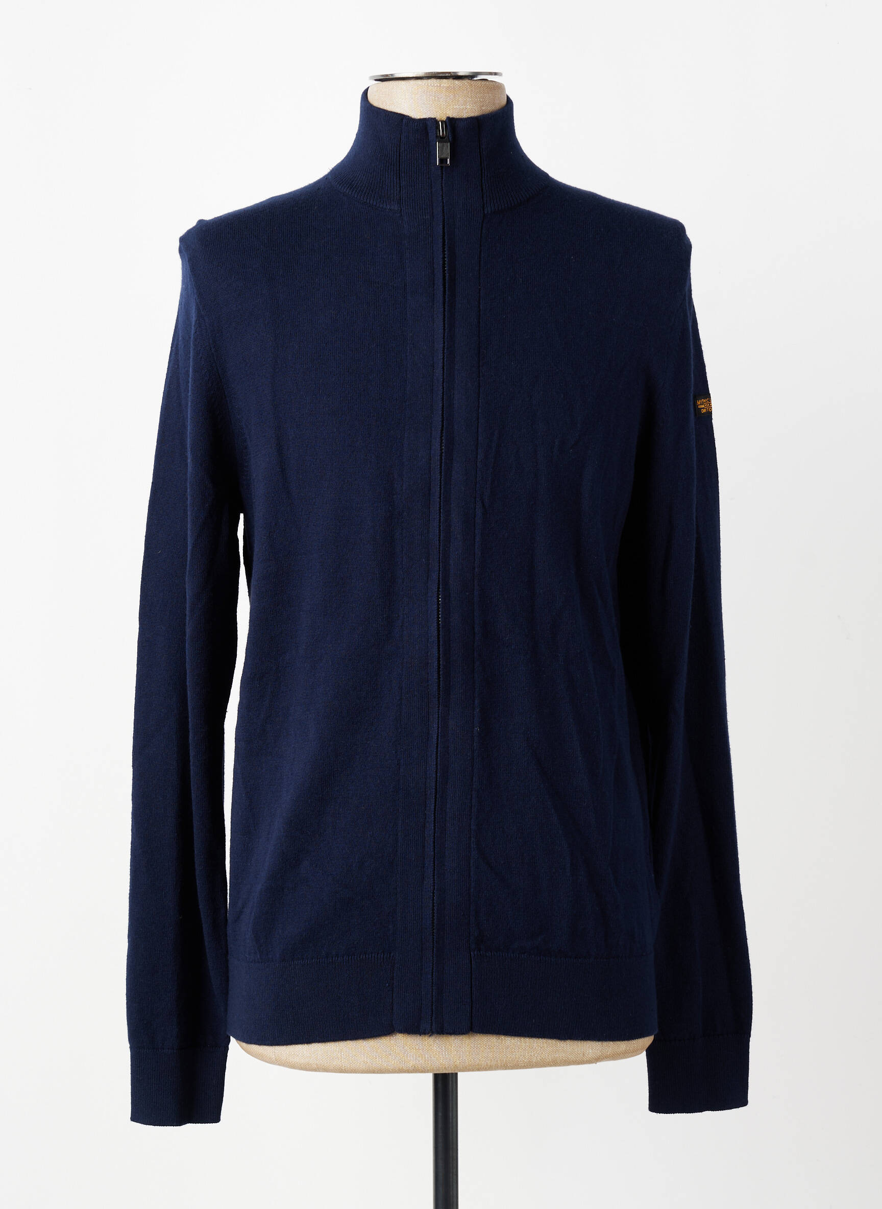 Gilet manches longues tissage chiné bleu DAYTONA homme