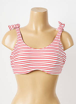 Haut de maillot de bain stretch haut triangles rouge FREYA femme