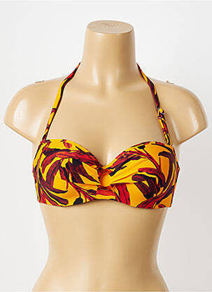 Haut de maillot de bain stretch haut soutien-gorge moulé orange ANTIGEL femme