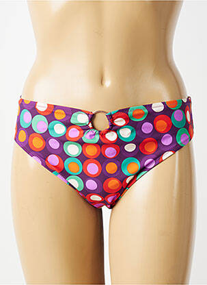 Bas de maillot de bain effet matière satinée culotte violet ANTIGEL femme
