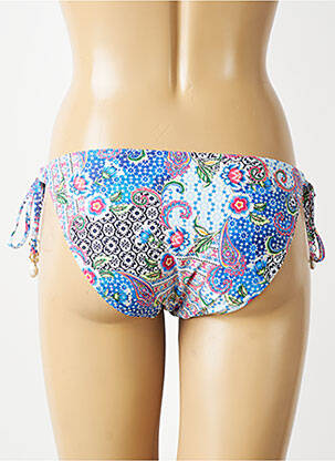 Bas de maillot de bain imprimé fleurs bikini bleu FREYA femme