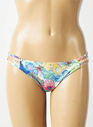 Bas de maillot de bain imprimé fleurs culotte bleu FREYA femme