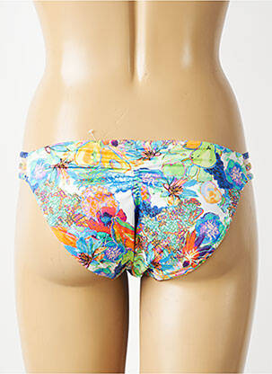 Bas de maillot de bain imprimé fleurs culotte bleu FREYA femme