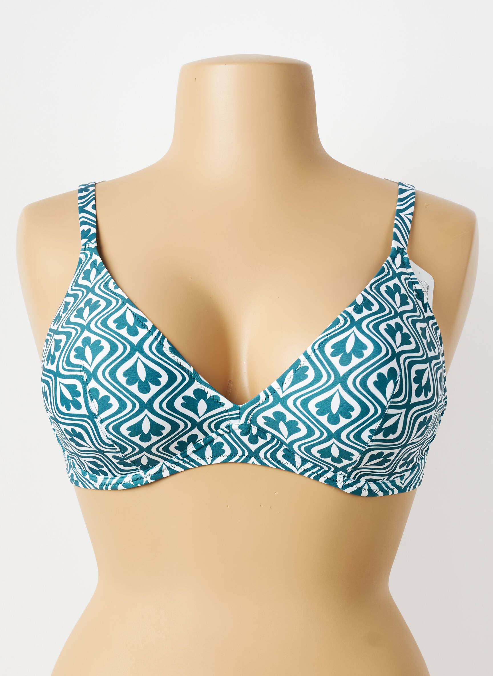 Haut de maillot de bain stretch haut soutien-gorge balconnet vert ANTIGEL femme