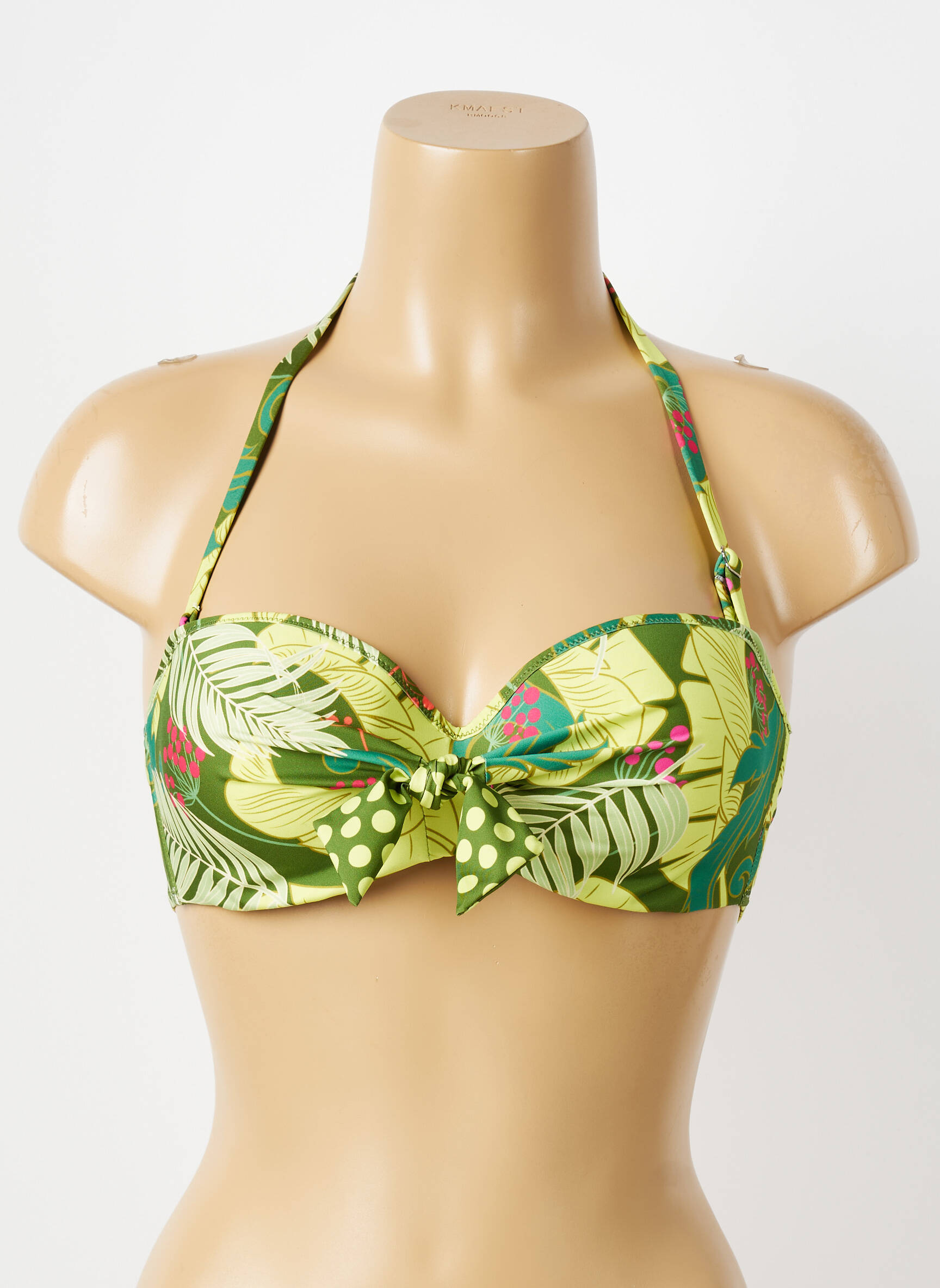 Haut de maillot de bain stretch haut soutien-gorge moulé vert ANTIGEL femme