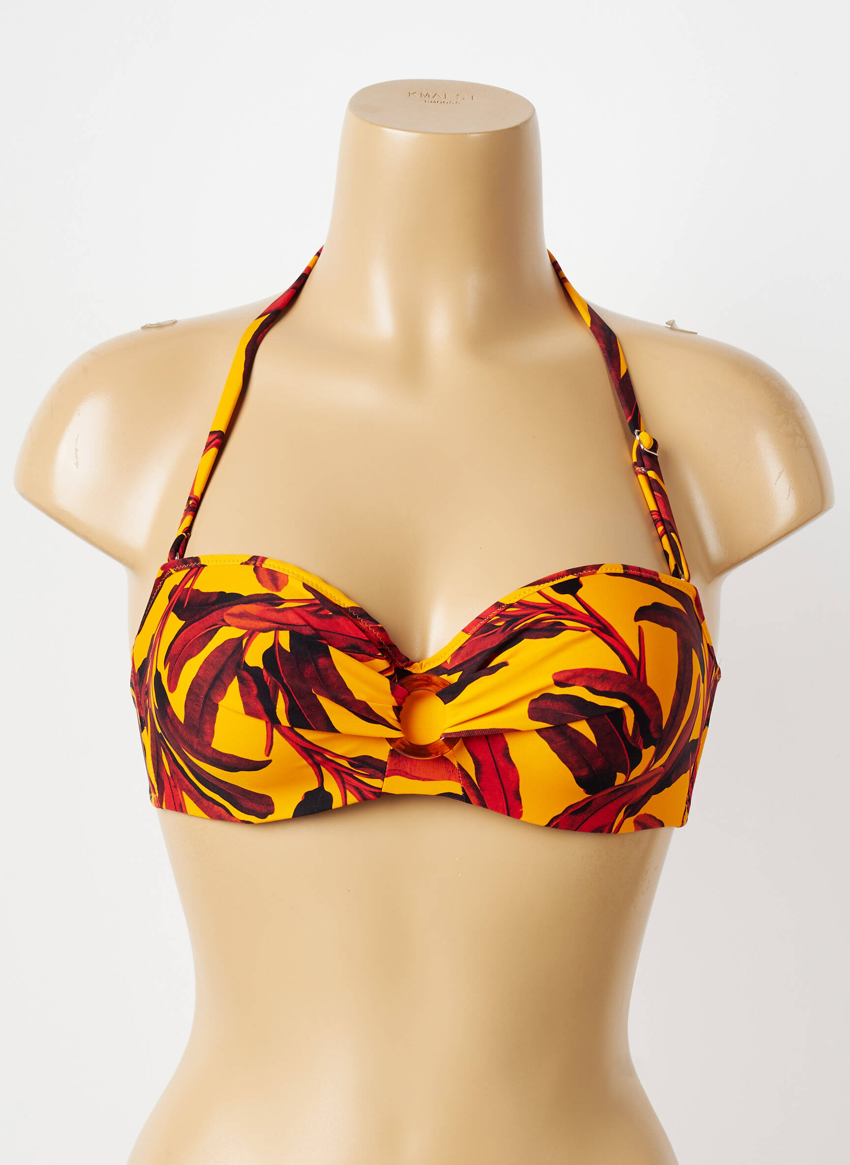 Haut de maillot de bain stretch haut soutien-gorge moulé orange ANTIGEL femme
